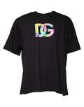 Dolce & Gabbana Black Logo Print Cotton Crew Neck T-shirt by Dolce & Gabbana