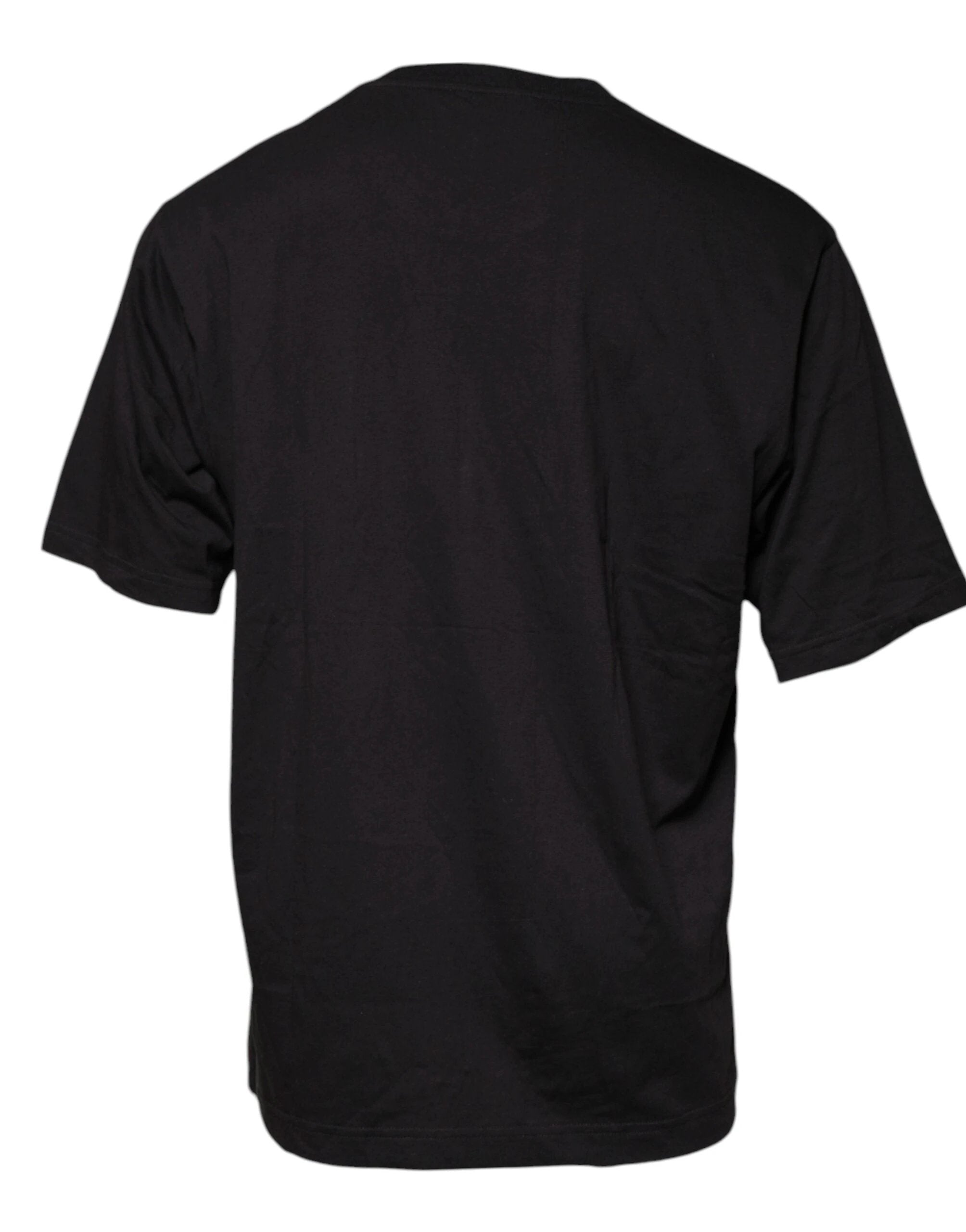 Dolce & Gabbana Black Logo Print Cotton Crew Neck T-shirt by Dolce & Gabbana