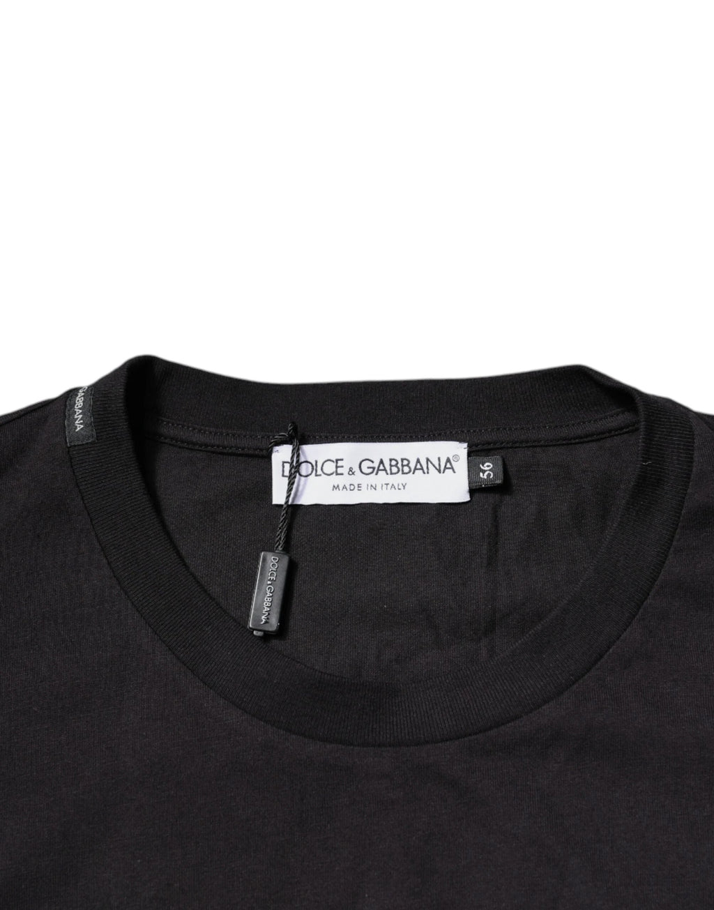 Dolce & Gabbana Black Logo Print Cotton Crew Neck T-shirt by Dolce & Gabbana