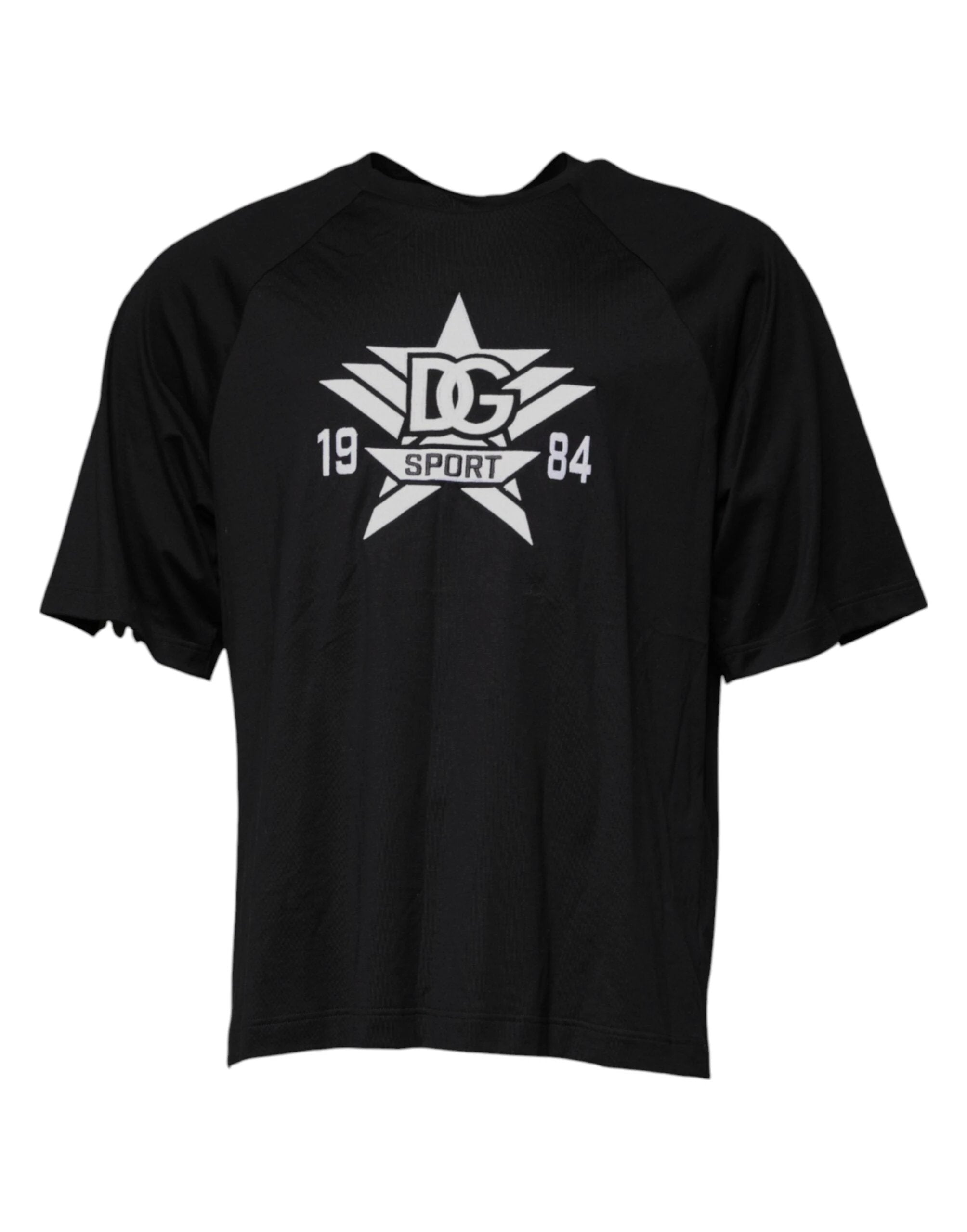 Dolce & Gabbana Black Logo Print Cotton Crew Neck T-shirt by Dolce & Gabbana