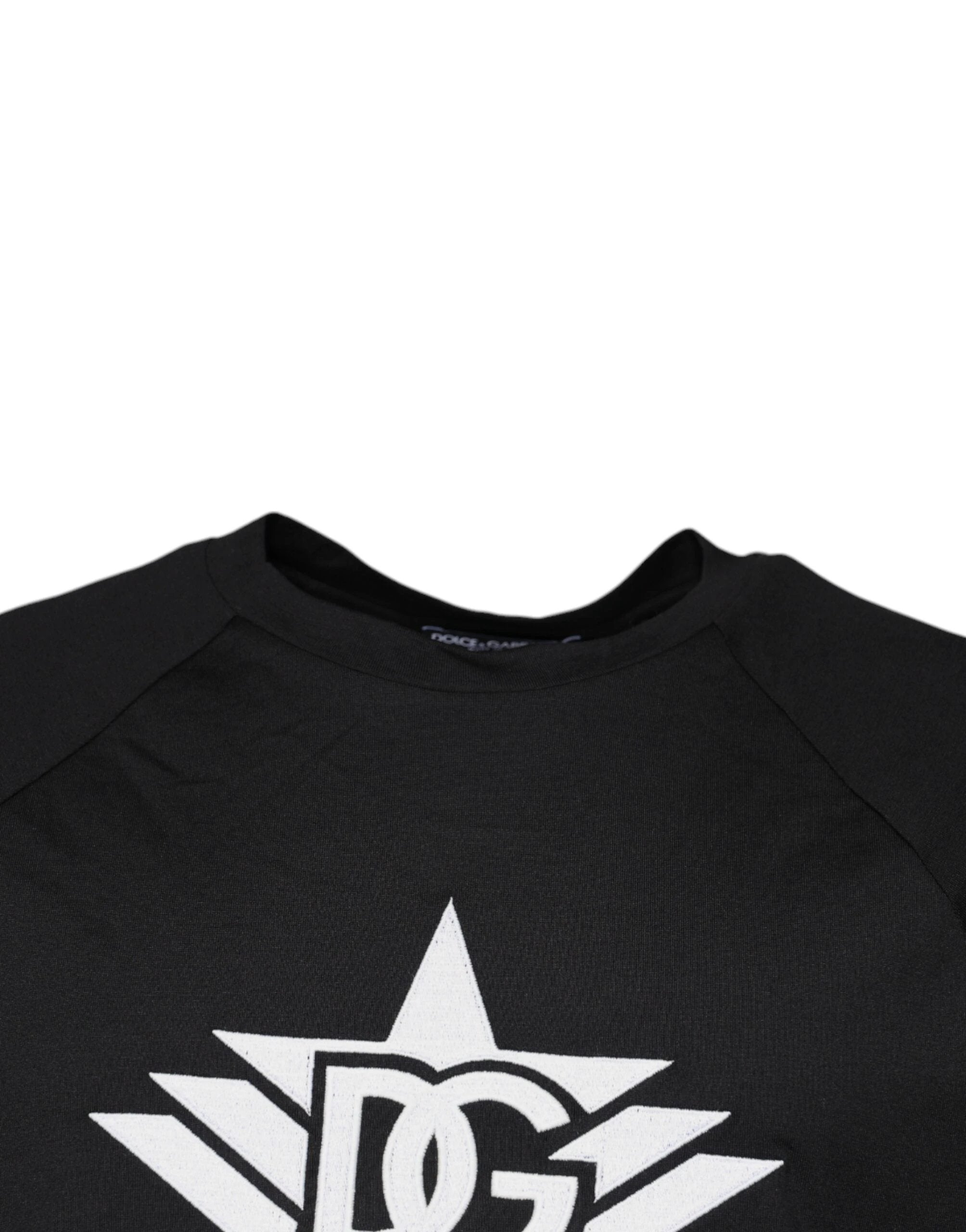 Dolce & Gabbana Black Logo Print Cotton Crew Neck T-shirt by Dolce & Gabbana