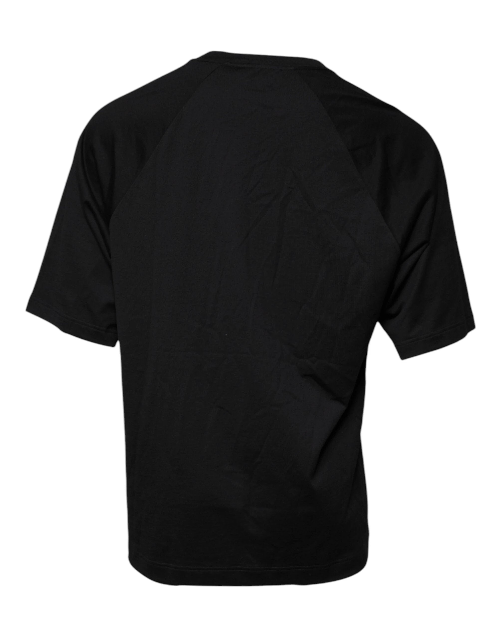 Dolce & Gabbana Black Logo Print Cotton Crew Neck T-shirt by Dolce & Gabbana