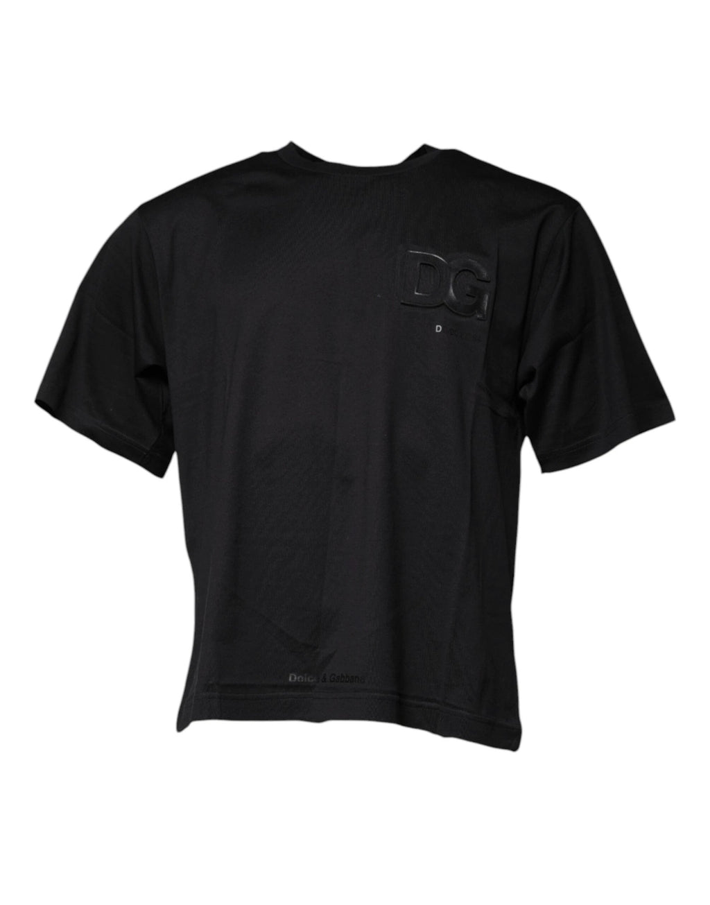 Dolce & Gabbana Black DG Logo Print Cotton Crew Neck T-shirt by Dolce & Gabbana