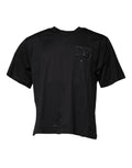 Dolce & Gabbana Black DG Logo Print Cotton Crew Neck T-shirt by Dolce & Gabbana