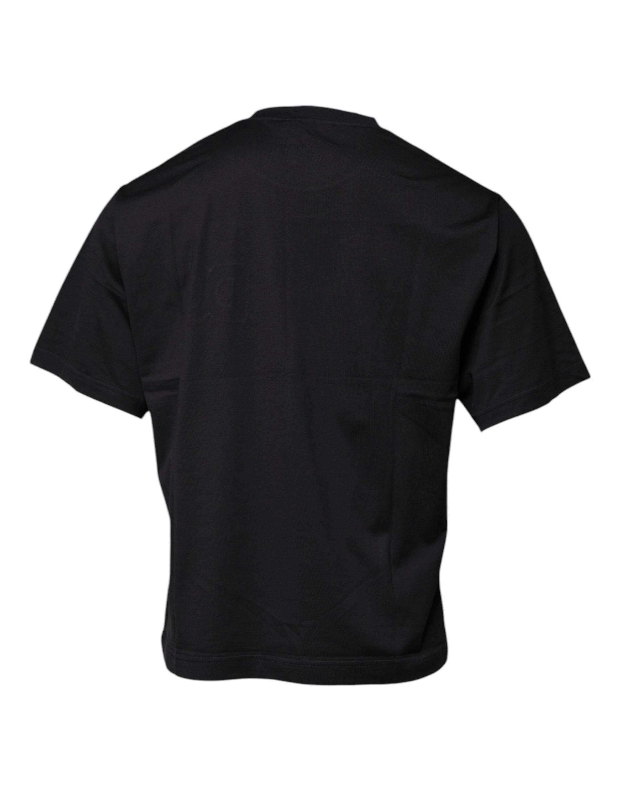 Dolce & Gabbana Black DG Logo Print Cotton Crew Neck T-shirt by Dolce & Gabbana