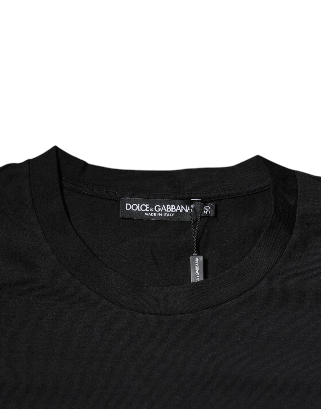 Dolce & Gabbana Black DG Logo Print Cotton Crew Neck T-shirt by Dolce & Gabbana