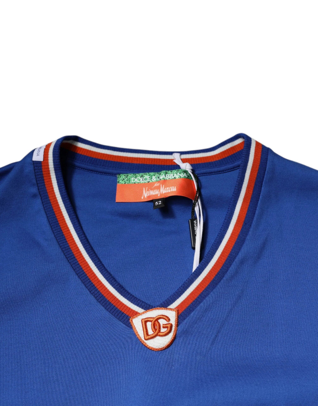 Dolce & Gabbana Blue Logo V-neck Short Sleeve T-shirt by Dolce & Gabbana