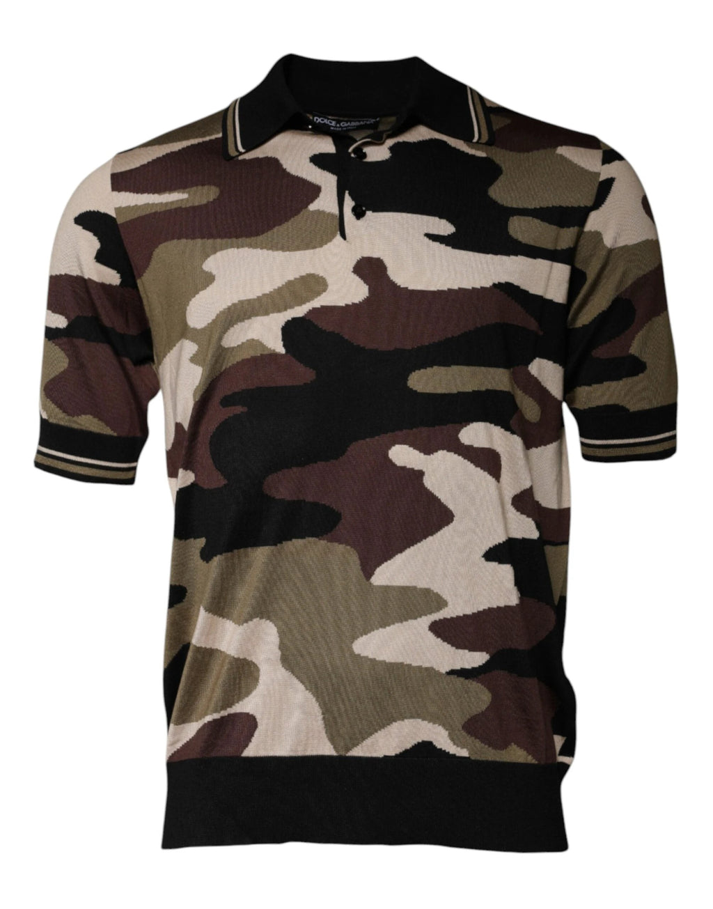 Dolce & Gabbana Multicolor Camouflage Collared Polo T-shirt by Dolce & Gabbana