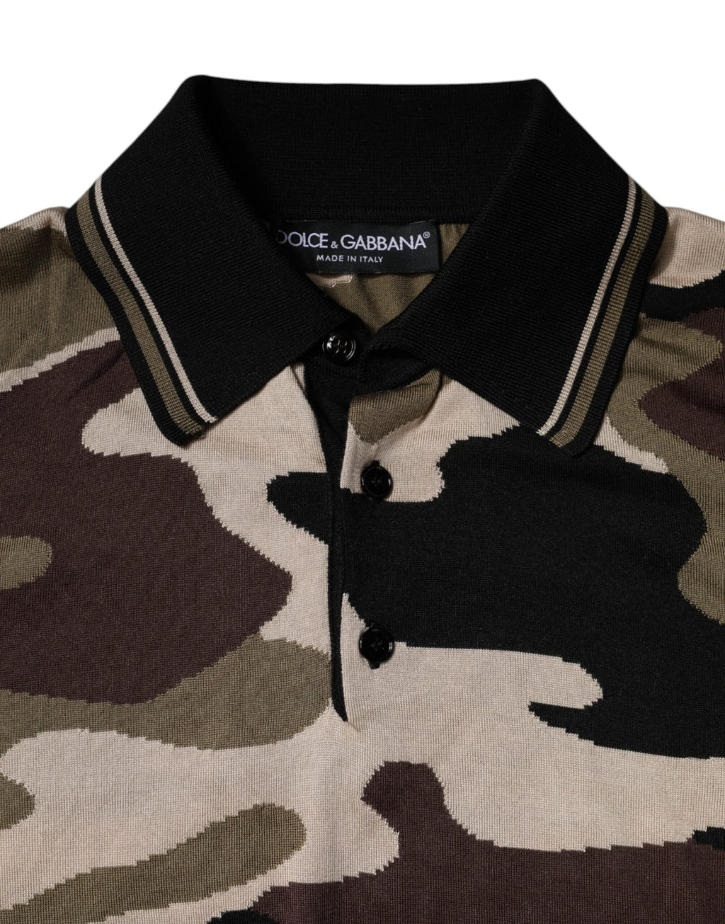 Dolce & Gabbana Multicolor Camouflage Collared Polo T-shirt by Dolce & Gabbana