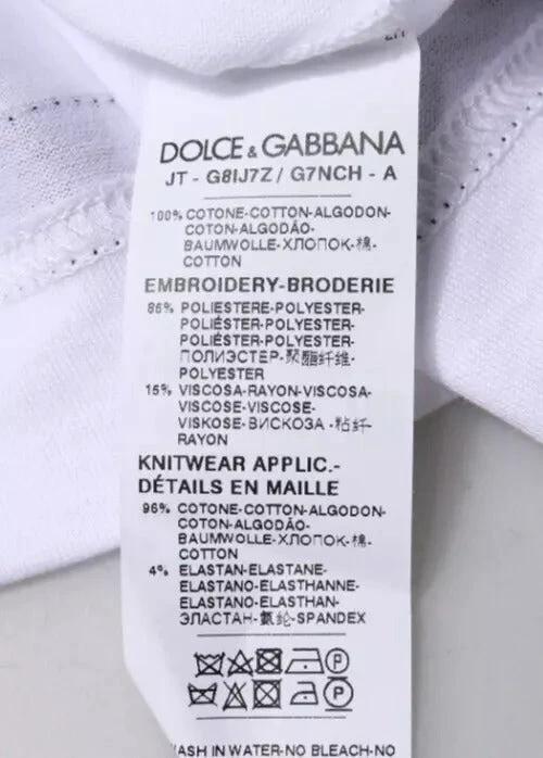 Dolce & Gabbana White Jersey Crew Neck Short Sleeves T-shirt by Dolce & Gabbana