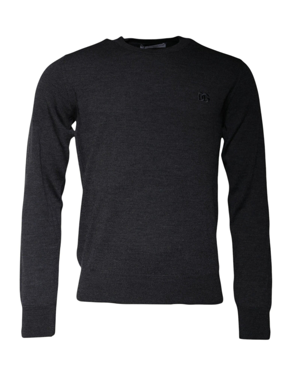 Dolce & Gabbana Dark Gray DG Logo Crew Neck Pullover Sweater by Dolce & Gabbana