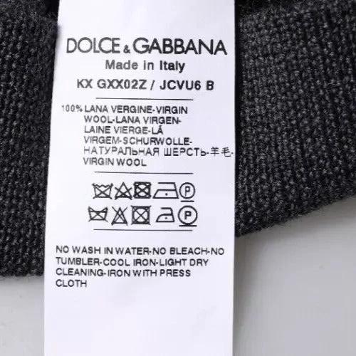 Dolce & Gabbana Dark Gray DG Logo Crew Neck Pullover Sweater by Dolce & Gabbana
