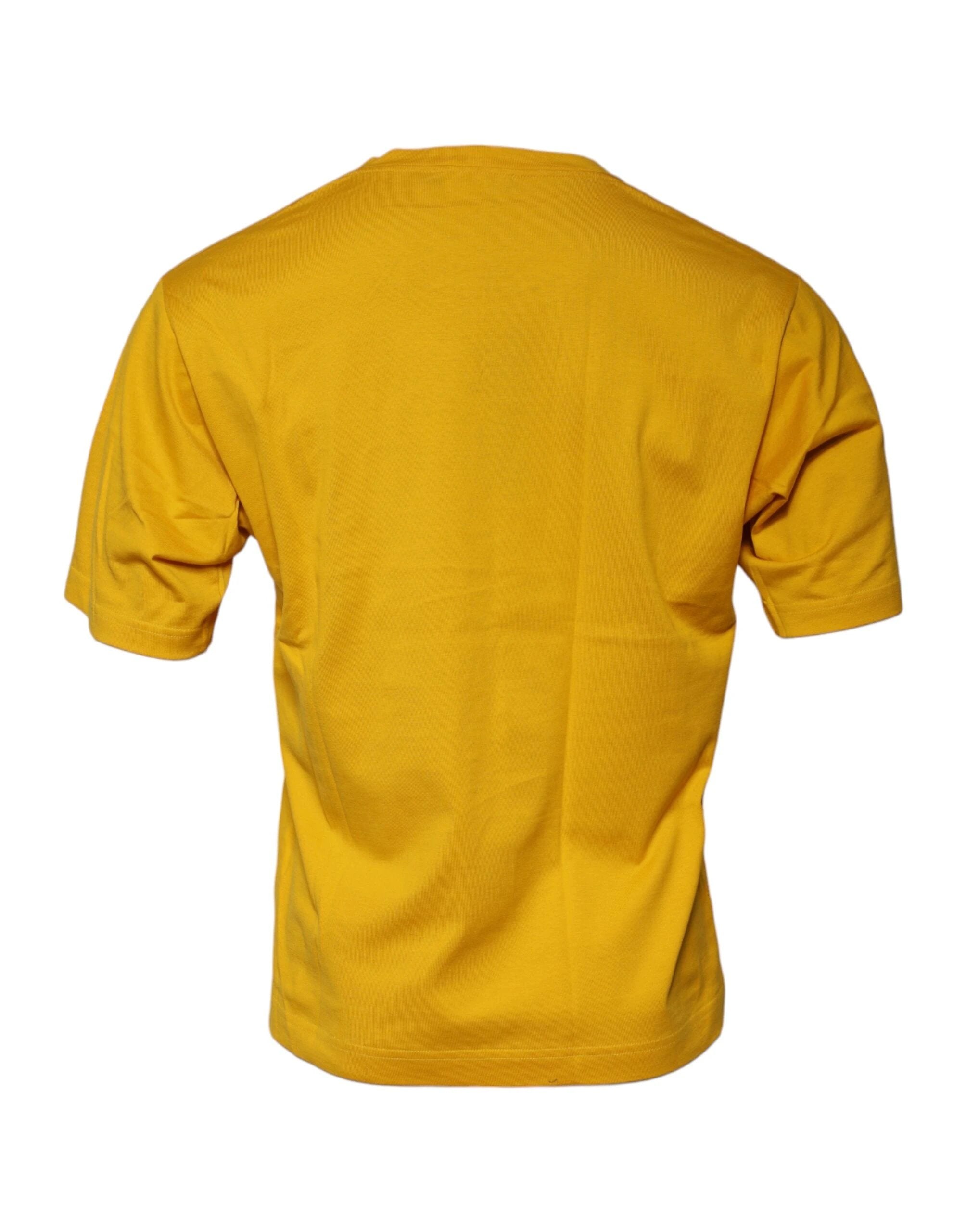 Dolce & Gabbana Dark Yellow Logo Crew Neck Short Sleeves T-shirt by Dolce & Gabbana