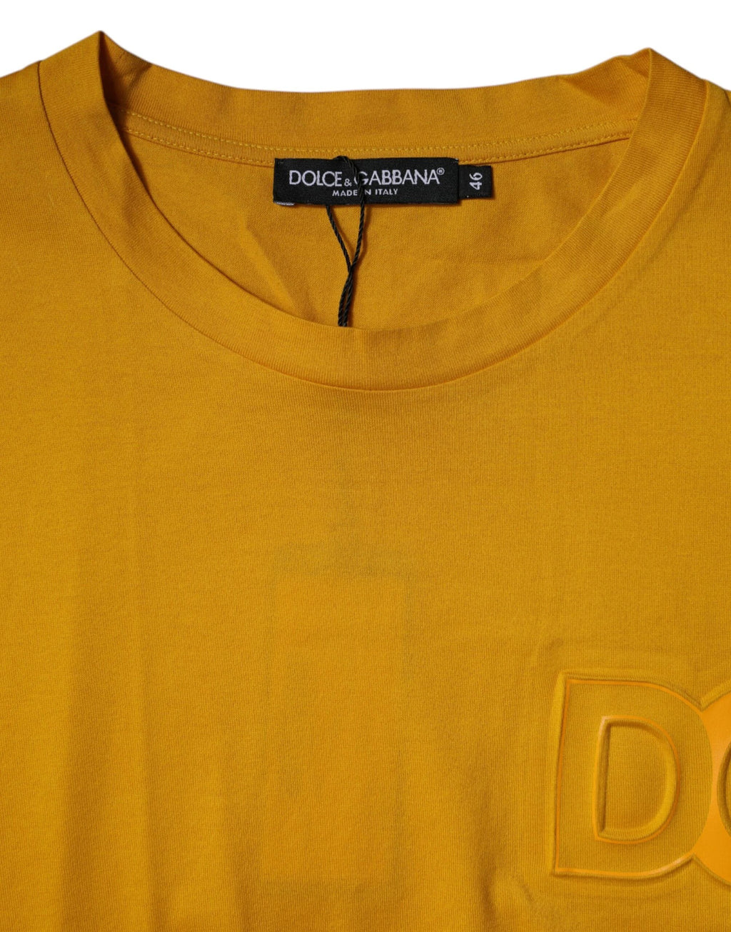 Dolce & Gabbana Dark Yellow Logo Crew Neck Short Sleeves T-shirt by Dolce & Gabbana