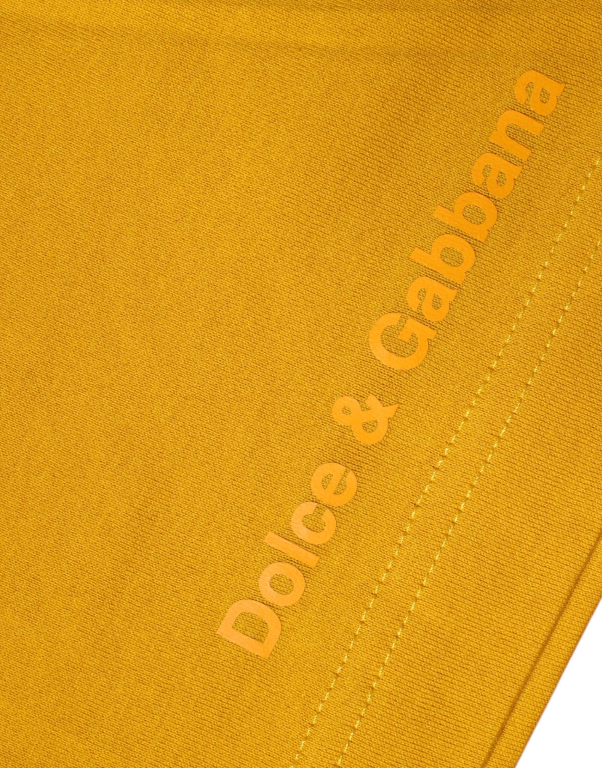 Dolce & Gabbana Dark Yellow Logo Crew Neck Short Sleeves T-shirt by Dolce & Gabbana