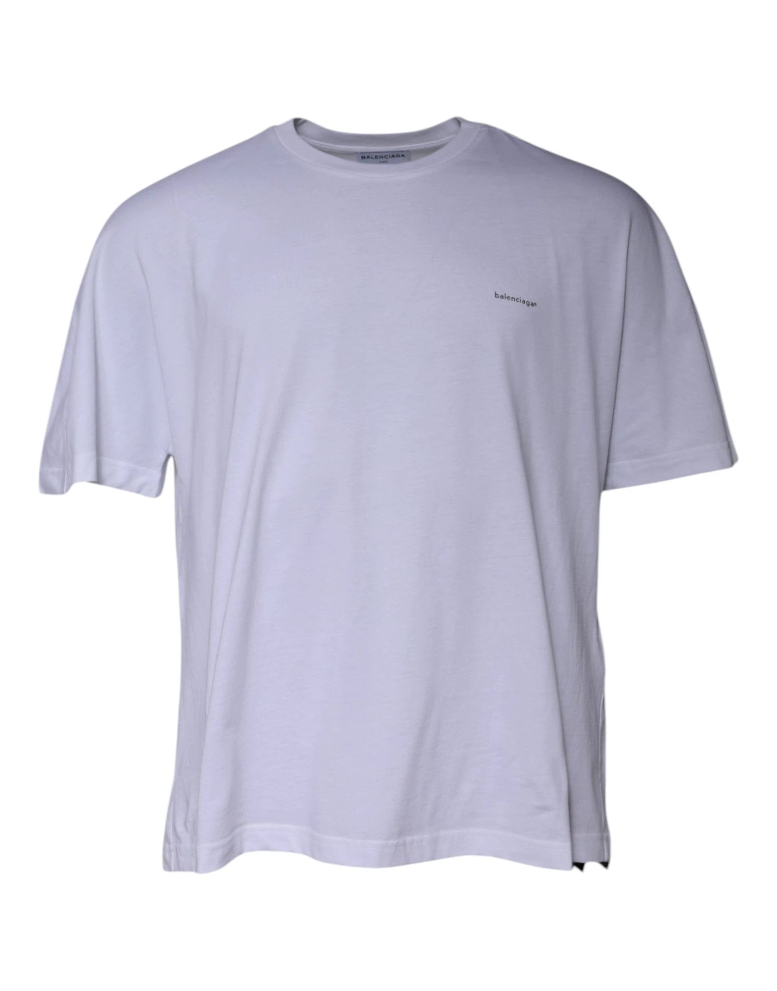 Balenciaga White Logo Cotton Crew Neck Short Sleeves T-shirt by Balenciaga
