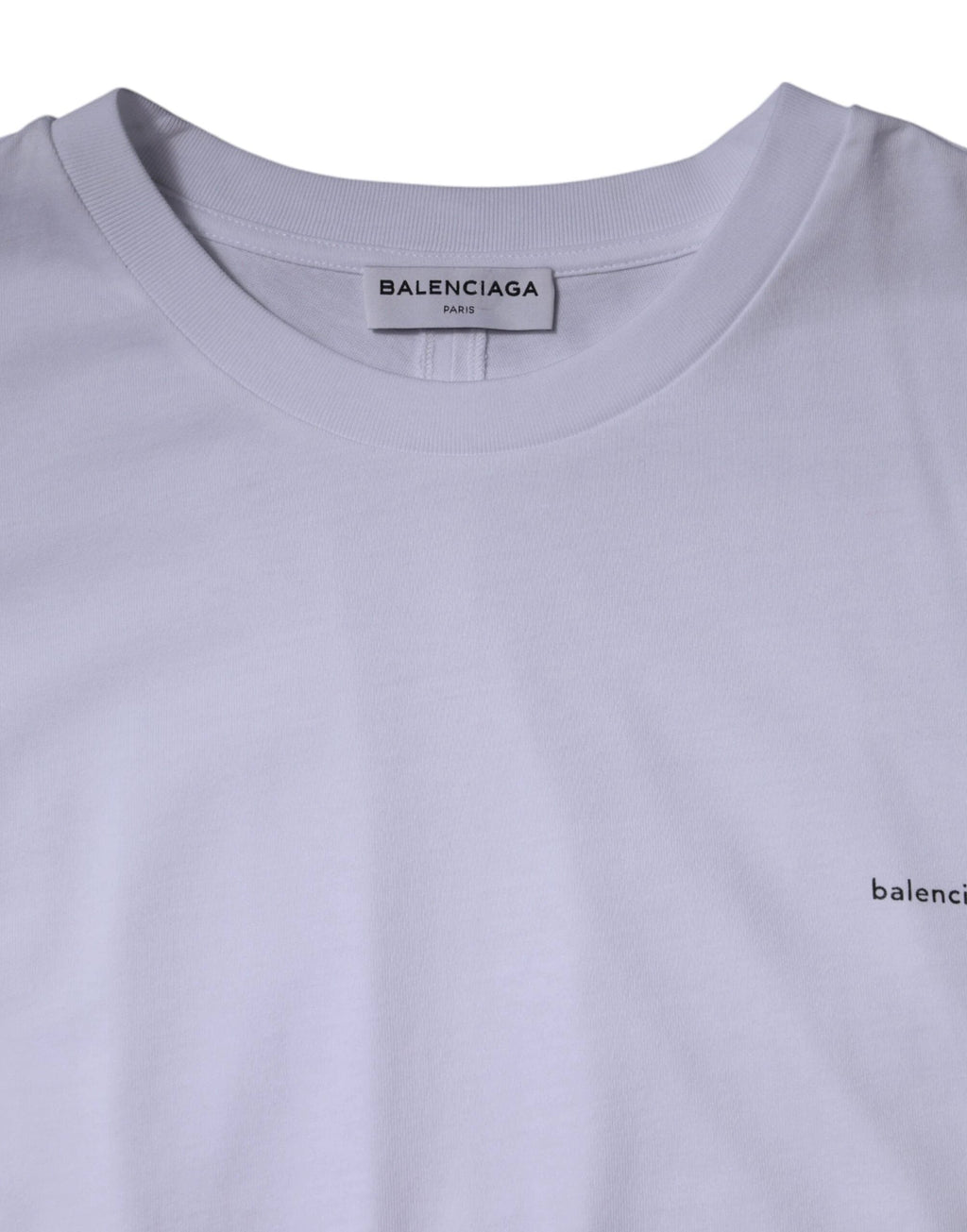 Balenciaga White Logo Cotton Crew Neck Short Sleeves T-shirt by Balenciaga