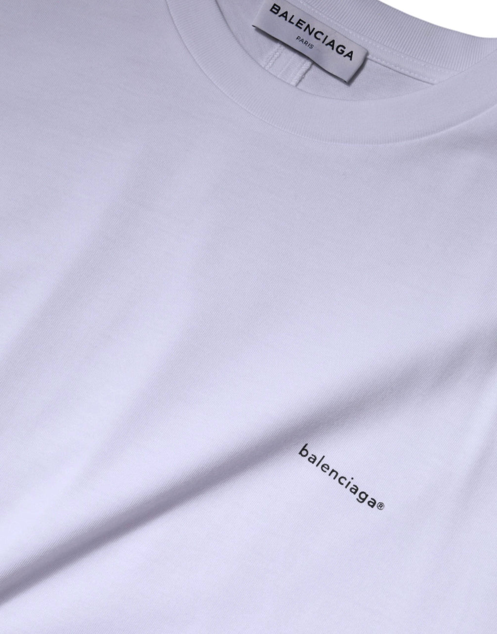 Balenciaga White Logo Cotton Crew Neck Short Sleeves T-shirt by Balenciaga