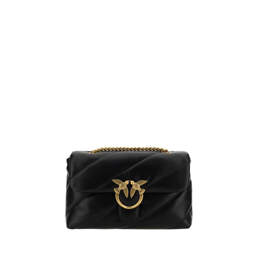 PINKO Black Calf Leather Bos Taurus Shoulder Bag by PINKO