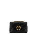 PINKO Black Calf Leather Bos Taurus Shoulder Bag by PINKO