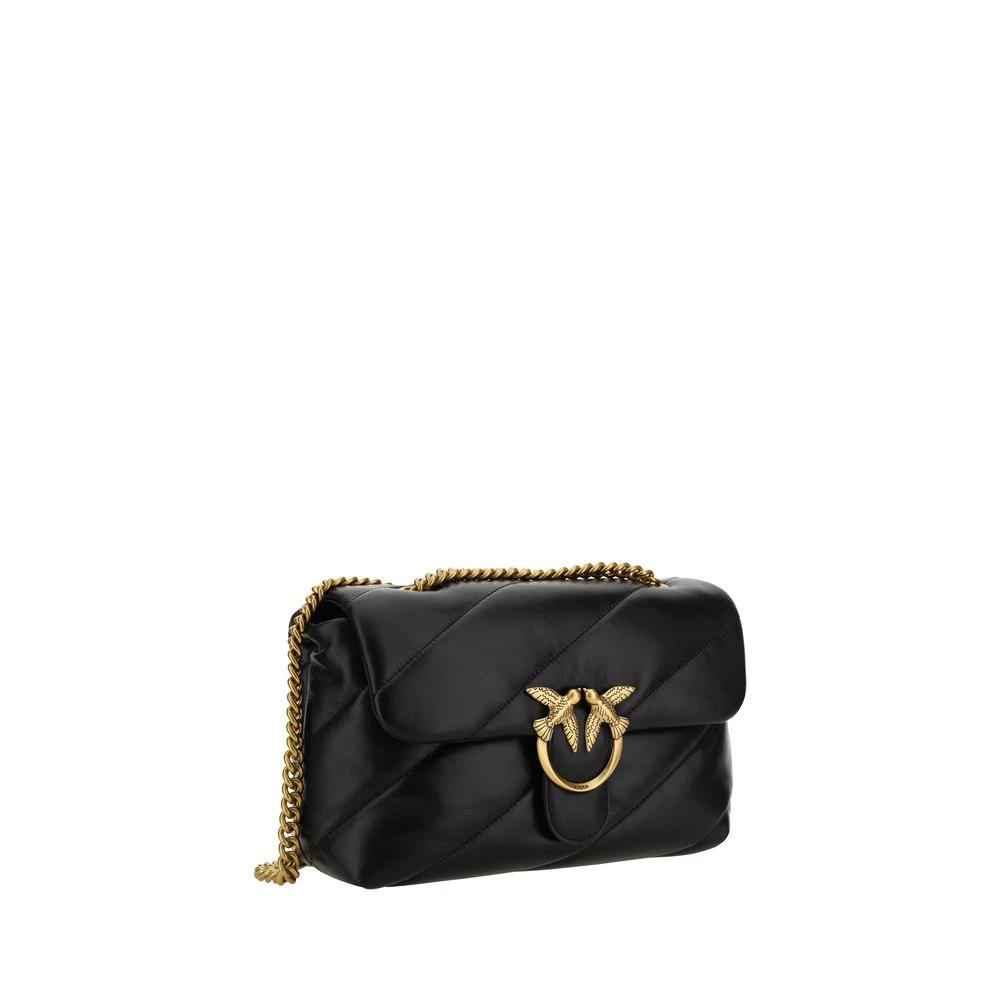 PINKO Black Calf Leather Bos Taurus Shoulder Bag by PINKO