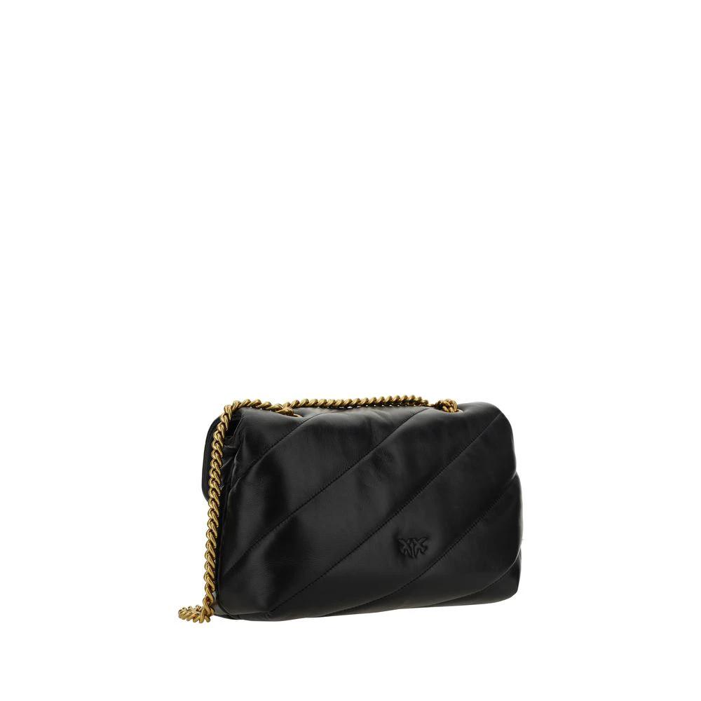 PINKO Black Calf Leather Bos Taurus Shoulder Bag by PINKO