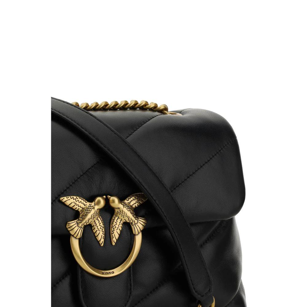 PINKO Black Calf Leather Bos Taurus Shoulder Bag by PINKO