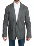 Dolce & Gabbana Gray Cotton Single Breasted Formal Blazer by Dolce & Gabbana