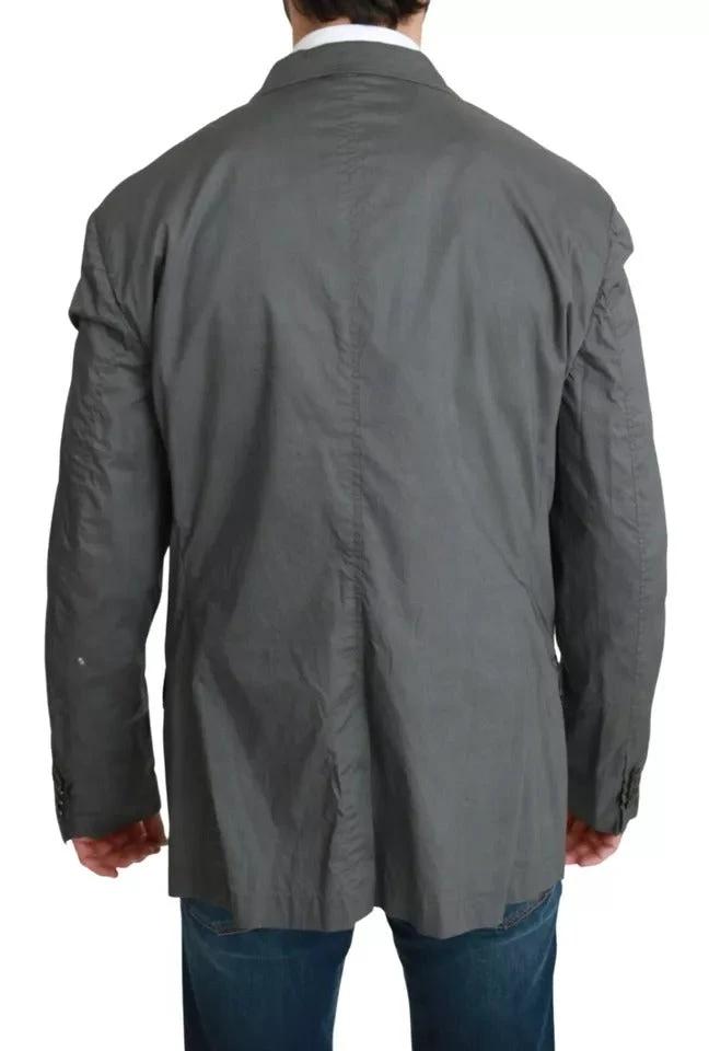 Dolce & Gabbana Gray Cotton Single Breasted Formal Blazer by Dolce & Gabbana