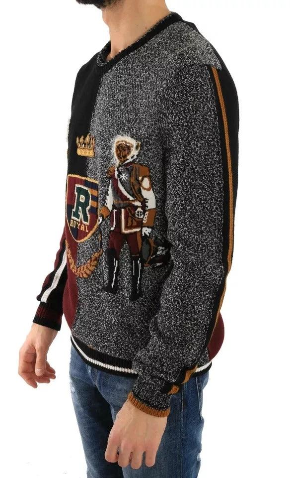 Dolce & Gabbana Multicolor KING Knight Monkey Knitted Cashmere Wool Sweater by Dolce & Gabbana