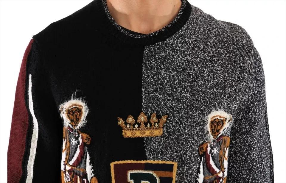 Dolce & Gabbana Multicolor KING Knight Monkey Knitted Cashmere Wool Sweater by Dolce & Gabbana