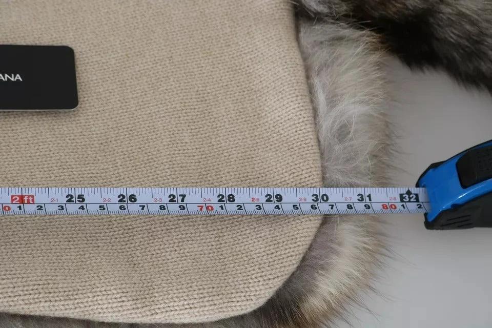 Dolce & Gabbana Brown Fox Tail Fur Shawl Neck Wrap Cover Collar Scarf by Dolce & Gabbana