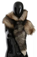 Dolce & Gabbana Brown Fox Tail Fur Shawl Neck Wrap Cover Collar Scarf by Dolce & Gabbana