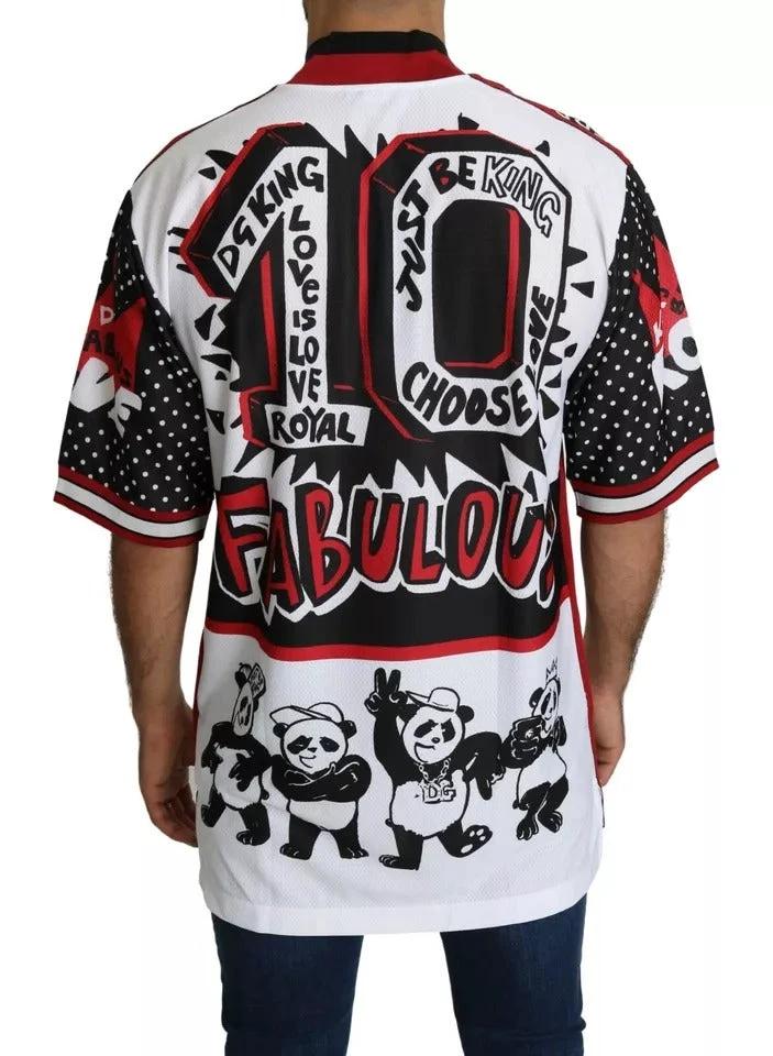 Dolce & Gabbana White King Panda Polyester T-shirt Top by Dolce & Gabbana
