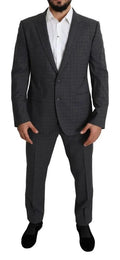 Dolce & Gabbana Gray Wool Men Formal 2 Piece MARTINI Suit by Dolce & Gabbana