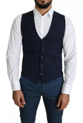 Dolce & Gabbana Navy Blue Men Formal Dress Waistcoat Vest by Dolce & Gabbana