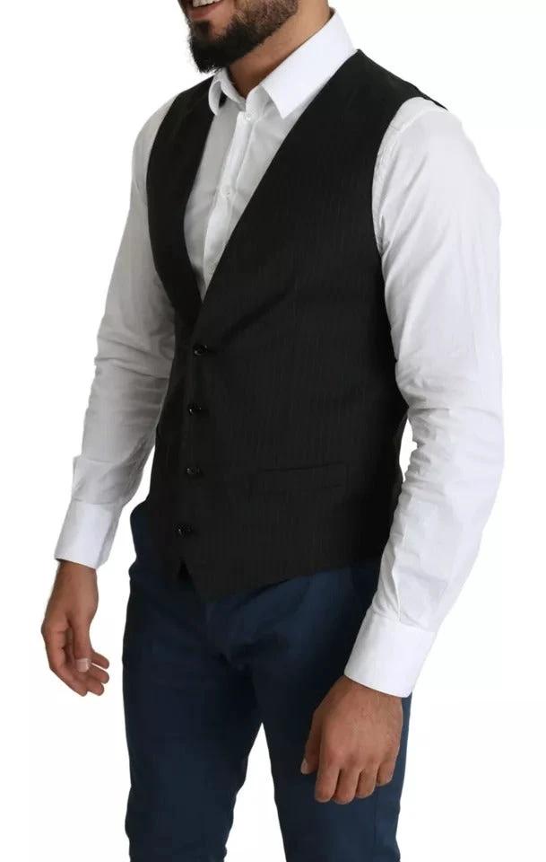 Dolce & Gabbana Black Men Formal STAFF Dress Waistcoat Vest by Dolce & Gabbana