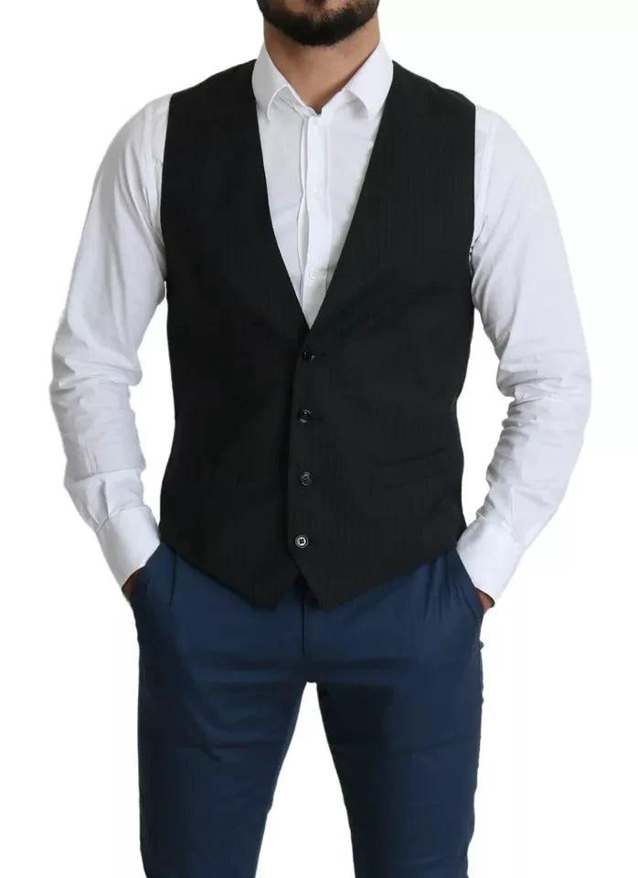 Dolce & Gabbana Black Men Formal STAFF Dress Waistcoat Vest by Dolce & Gabbana