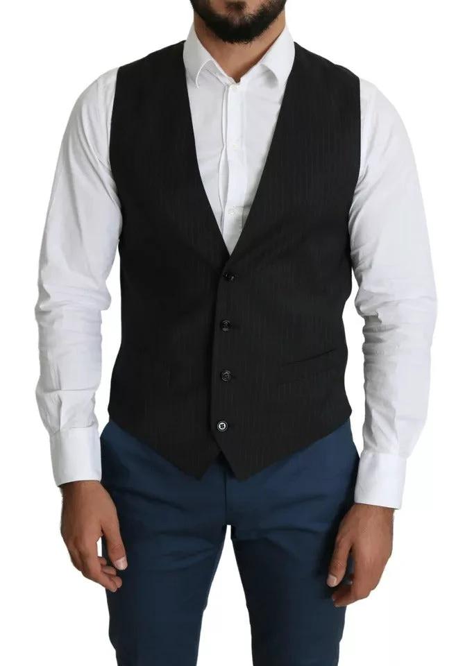 Dolce & Gabbana Black Men Formal STAFF Dress Waistcoat Vest by Dolce & Gabbana