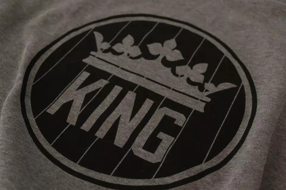 Dolce & Gabbana Gray Crown King Cotton Pullover Sweater by Dolce & Gabbana