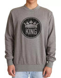 Dolce & Gabbana Gray Crown King Cotton Pullover Sweater by Dolce & Gabbana
