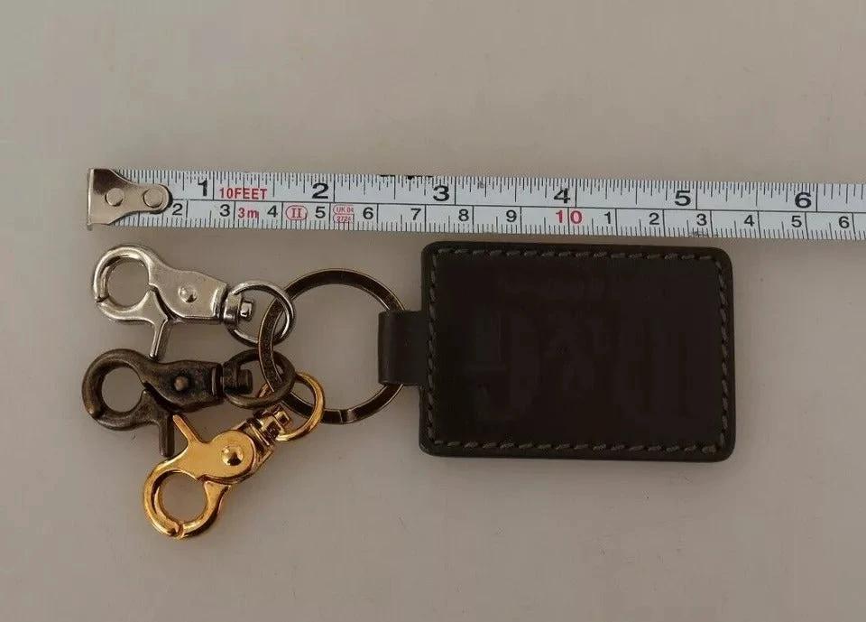 Dolce & Gabbana Green Leather D&G Logo Metal Ring Hook Keyring Keychain by Dolce & Gabbana