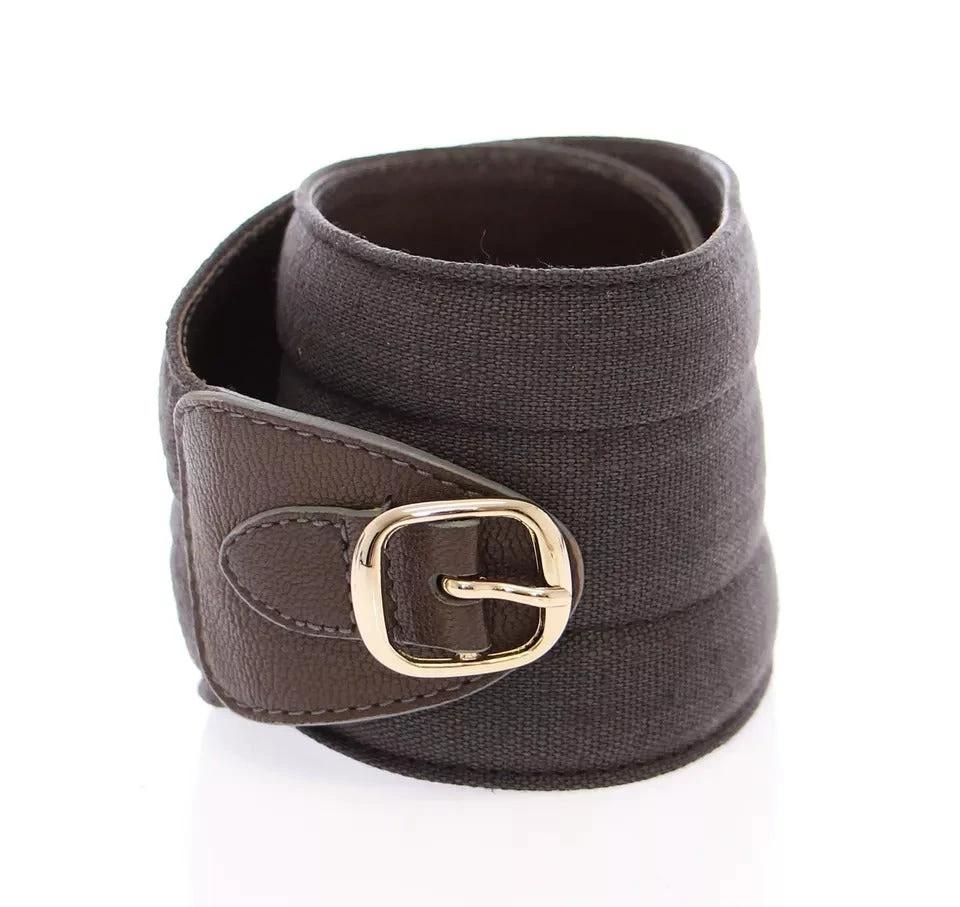 Dolce & Gabbana Brown D&G Leather Linnen Logo Belt by Dolce & Gabbana