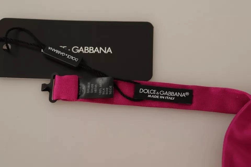 Dolce & Gabbana Pink Silk Adjustable Neck Bow Tie Men by Dolce & Gabbana