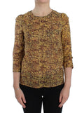 Dolce & Gabbana Multicolor Mosaic Print Silk Blouse T-shirt by Dolce & Gabbana