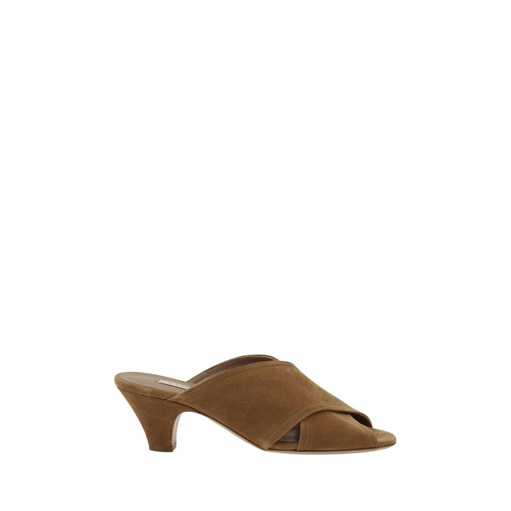 Casadei Brown Calf Leather Bos Taurus Platform Sandals by Casadei