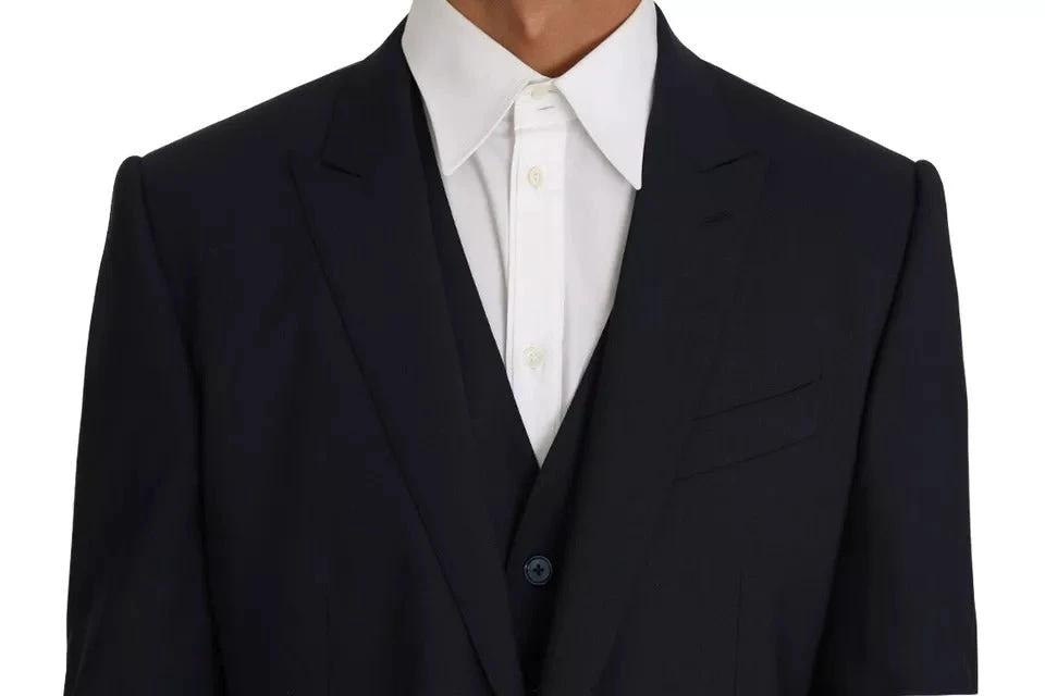 Dolce & Gabbana Blue Wool MARTINI Blazer Vest 2 Piece by Dolce & Gabbana