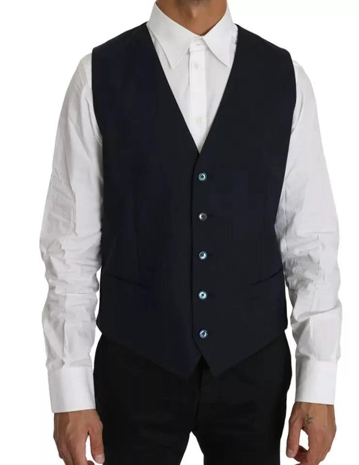 Dolce & Gabbana Blue Wool MARTINI Blazer Vest 2 Piece by Dolce & Gabbana