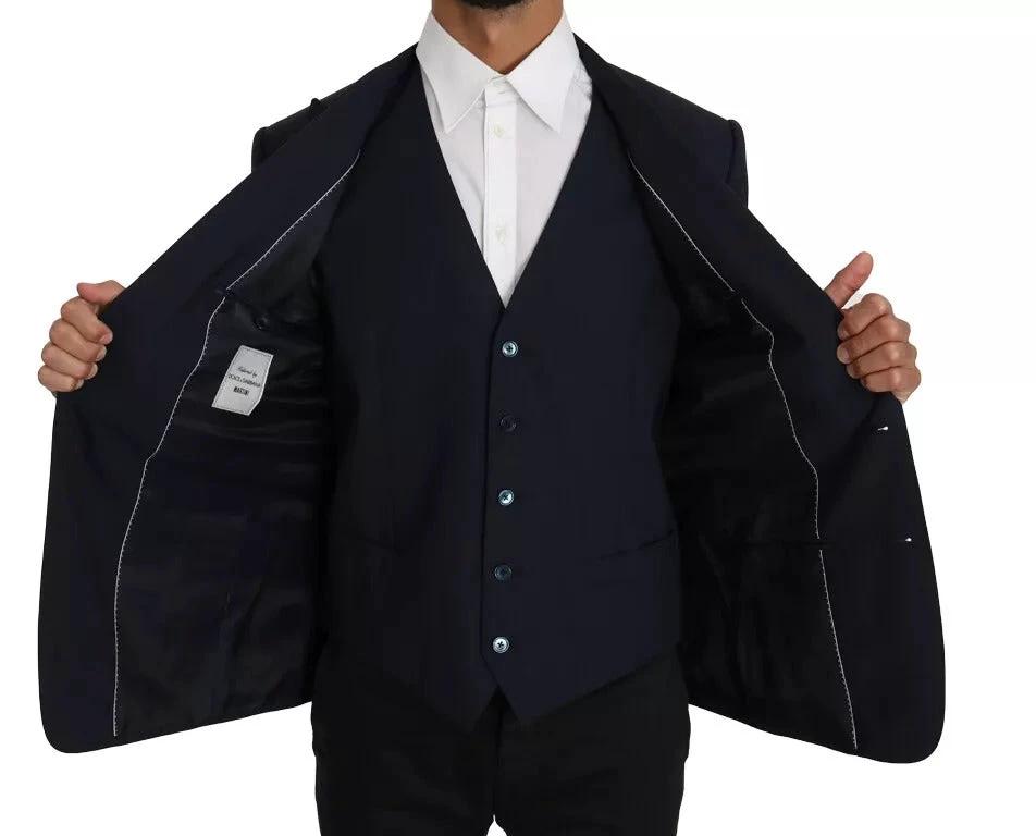 Dolce & Gabbana Blue Wool MARTINI Blazer Vest 2 Piece by Dolce & Gabbana