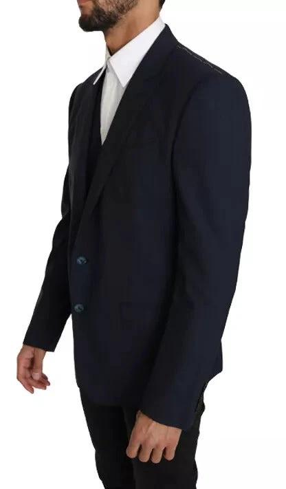 Dolce & Gabbana Blue Wool MARTINI Blazer Vest 2 Piece by Dolce & Gabbana